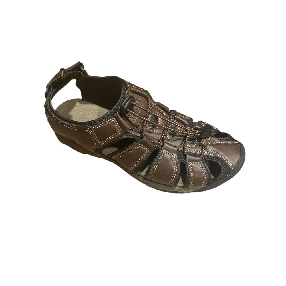Khombu Hal Fisherman Brown Men's Athletic Hiking Sandals Sz‎ 8 Adjustable Straps